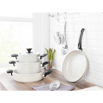 Madame Coco Gordes Granite Look 7 Parça Tencere Seti