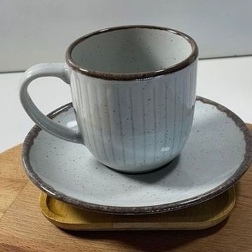 Madame Coco Hiver 6 Kişilik Gri Kahve Fincan Seti
