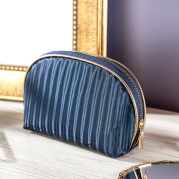 Madame Coco Lacivert Fermuarlı Charlise Makyaj Çantası