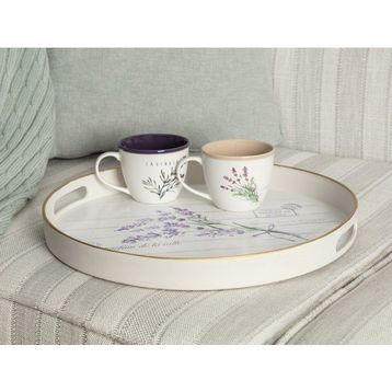 Madame Coco Lavander 35x35 cm Yuvarlak Tepsi