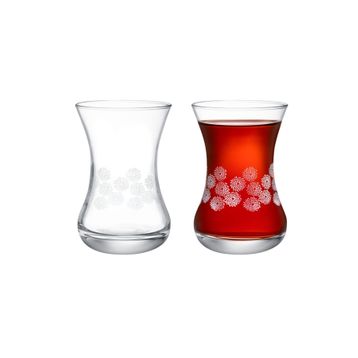 Madame Coco Lavem White Flowers 6'lı Çay Bardağı Seti