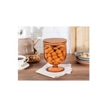 Madame Coco Marion Ahşap Kapaklı Amber 1600 ML Saklama Kabı