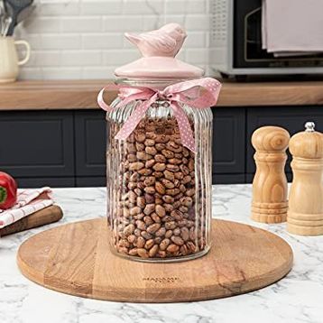 Madame Coco Mürdüm 1300 ml Silindir Kuşlu Kavanoz