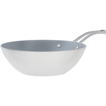 Madame Coco Nano Beyaz Antrasit 28 cm Seramik Wok Tava