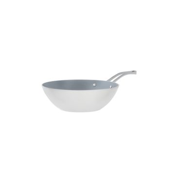 Madame Coco Nano Beyaz Antrasit 28 cm Seramik Wok Tava