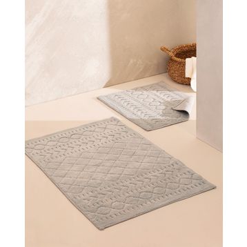 Madame Coco Panier Gri 60x100 cm 2'li Banyo Paspası