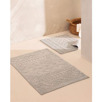 Madame Coco Panier Gri 60x100 cm 2'li Banyo Paspası