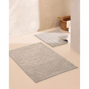 Madame Coco Panier Gri 60x100 cm 2'li Banyo Paspası