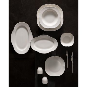 Madame Coco Perle Beyaz Silver 6 Kişilik 28 Parça Yemek Takımı