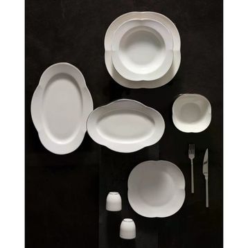Madame Coco Perle Beyaz Silver 6 Kişilik 28 Parça Yemek Takımı