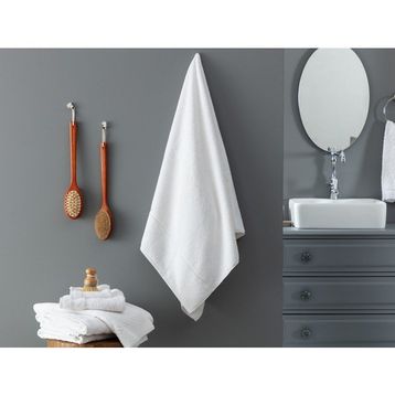 Madame Coco Riz Jakarlı Beyaz 80x150 cm Banyo Havlusu