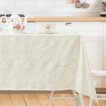 Madame Coco Roni Ekru 140x200 cm Pvc Masa Örtüsü
