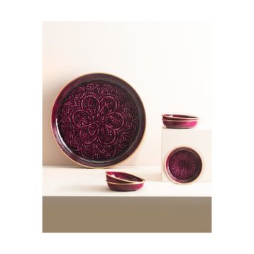 Madame Coco Rosalie 6 Parça Bordo Tabak Seti