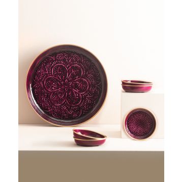 Madame Coco Rosalie 6 Parça Bordo Tabak Seti