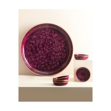 Madame Coco Rosalie 8 Parça Bordo Tabak Seti