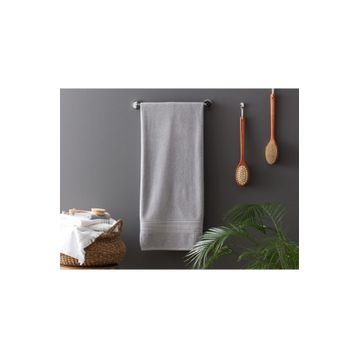 Madame Coco Stripe Armürlü Gri 80x150 cm Banyo Havlusu