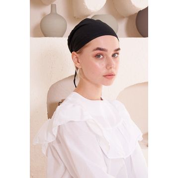 Madame Polo Düz Siyah Kadın Bone