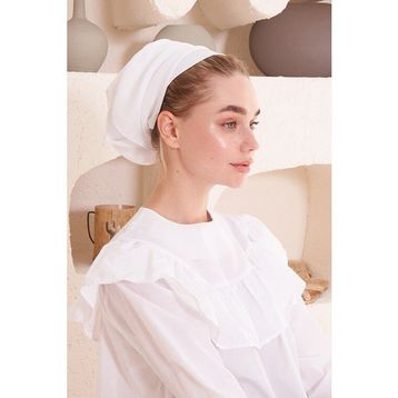 Madame Polo Pamuklu Beyaz Kadın İç Tülbent