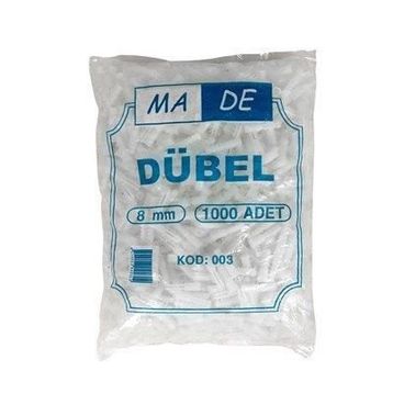 Made 8 mm 1000 Adet Plastik Dübel