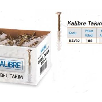 Made Kalibre 8 mm 100 Adet Vida Dübel Takımı