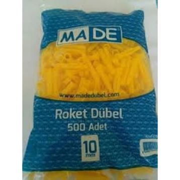 Made Sarı 10 mm 500 Adet Roket Dübel