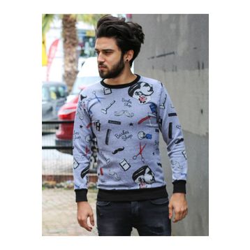 Madmext 1738 Gri Erkek Sweatshirt