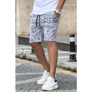 Madmext 2408 Gri Pano Baskılı Erkek Kapri