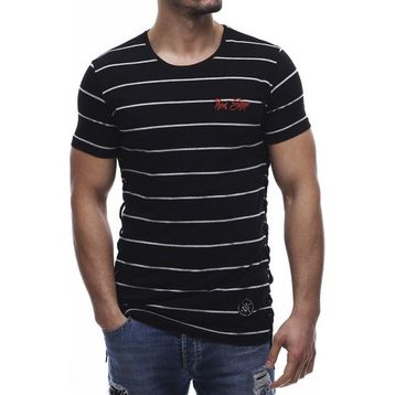 Madmext 2567 Erkek Yandan Bağcıklı Siyah Tişört