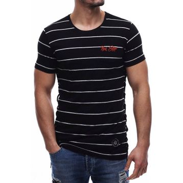Madmext 2567 Erkek Yandan Bağcıklı Siyah Tişört