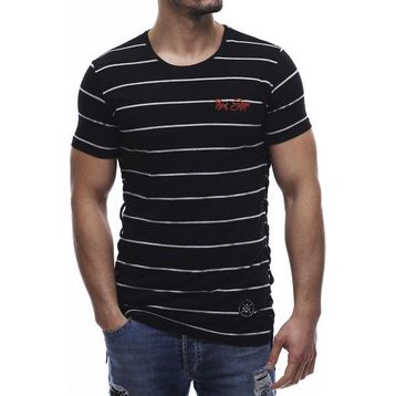 Madmext 2567 Erkek Yandan Bağcıklı Siyah Tişört