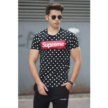 Madmext 2640 Siyah Benekli Erkek T-shirt