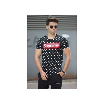 Madmext 2640 Siyah Benekli Erkek T-shirt