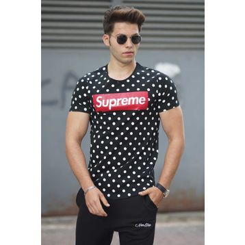 Madmext 2640 Siyah Benekli Erkek T-shirt