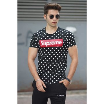 Madmext 2640 Siyah Benekli Erkek T-shirt