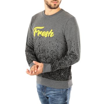 Madmext 2791 Füme Baskılı Bisiklet Yaka Erkek Sweatshirt