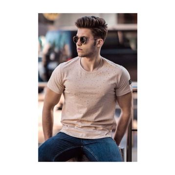 Madmext 2883 Camel Erkek T-shirt