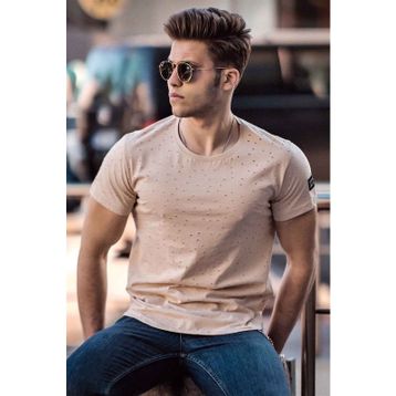 Madmext 2883 Camel Erkek T-shirt