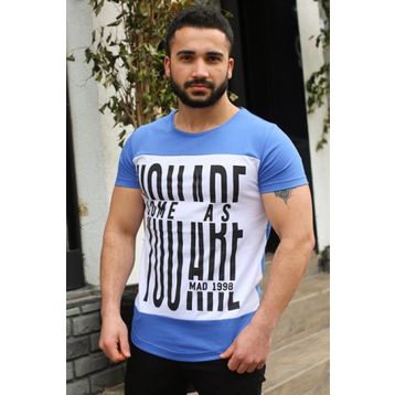 Madmext 3001 Sax Mavi Erkek T-shirt