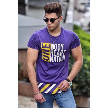Madmext 3082 Mor Erkek T-Shirt