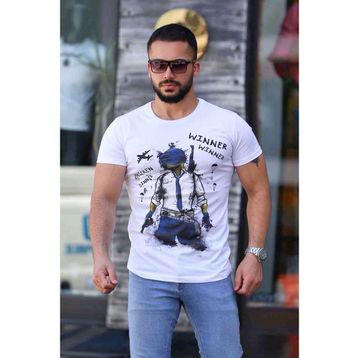 Madmext 4028 Erkek Baskılı Tişört
