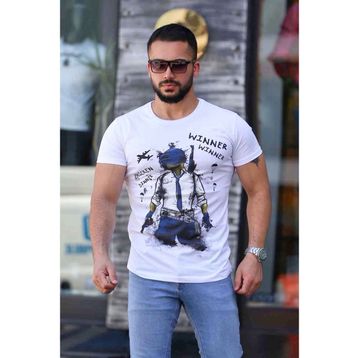 Madmext 4028 Erkek Baskılı Tişört