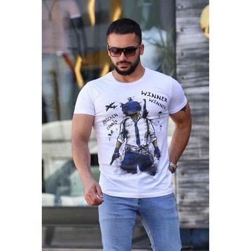 Madmext 4028 Erkek Baskılı Tişört