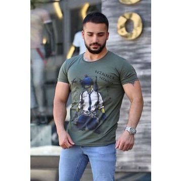 Madmext 4028 Haki Erkek T-shirt