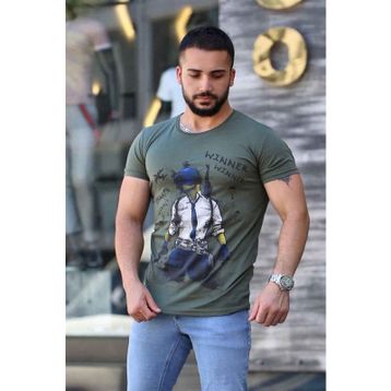 Madmext 4028 Haki Erkek T-shirt