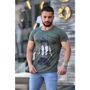 Madmext 4028 Haki Erkek T-shirt