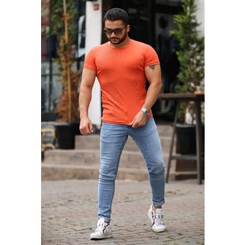 Madmext 4077 İndigo Erkek T-shirt