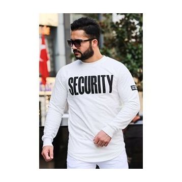 Madmext 4126 Beyaz Erkek Sweatshirt