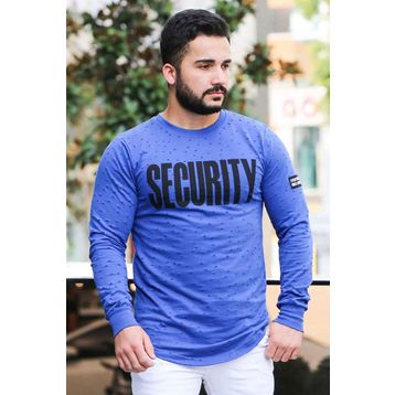 Madmext 4126 Saks Mavisi Erkek Sweatshirt