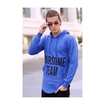 Madmext 4148 Saks Kapşonlu Erkek Sweatshirt