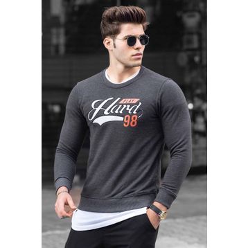 Madmext 4375 Sarı Baskılı Erkek Sweatshirt